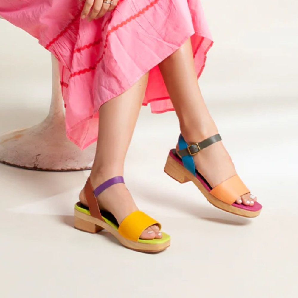 Mismatch Colorful Allie Low Clog Sandal in Nassau - Never Worn